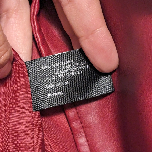NWT Red faux leather jacket – from Macy's – small - Picture 2 of 6